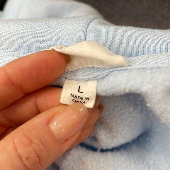Baby Blue Hooded Full Zip Sweatshirt - Picture 3 of 8